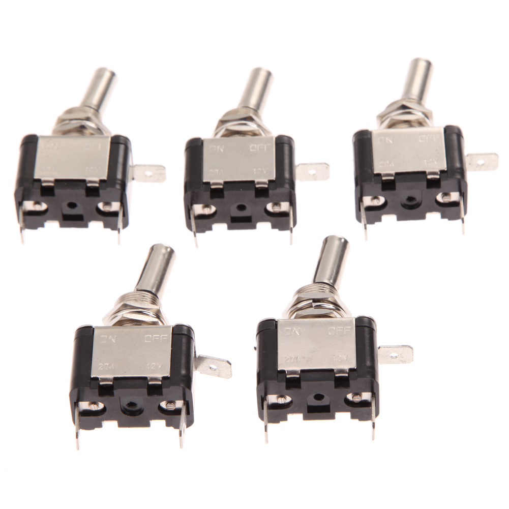 

5pcs 14mm Car Boat Marine LED Switches 12V 20A ON OFF Flick Toggle Switch, 501 Original