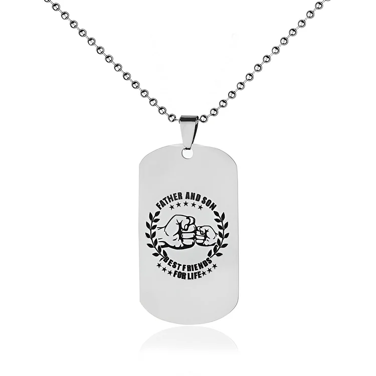 For Son - Father And Son Best Friends For Life Fist Necklace