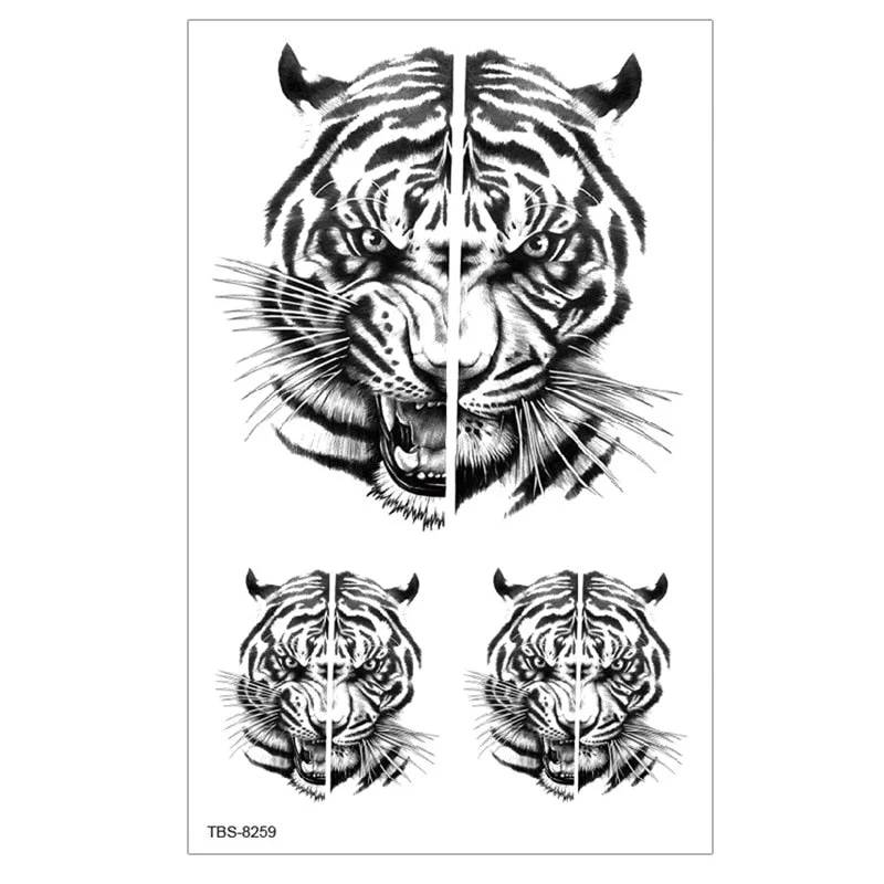 Waterproof Temporary Tattoo Sticker Lion Wolf Tiger Forest Tattoos Girl Mermaid Body Art Arm Fake Sleeve Tatoo Women Men