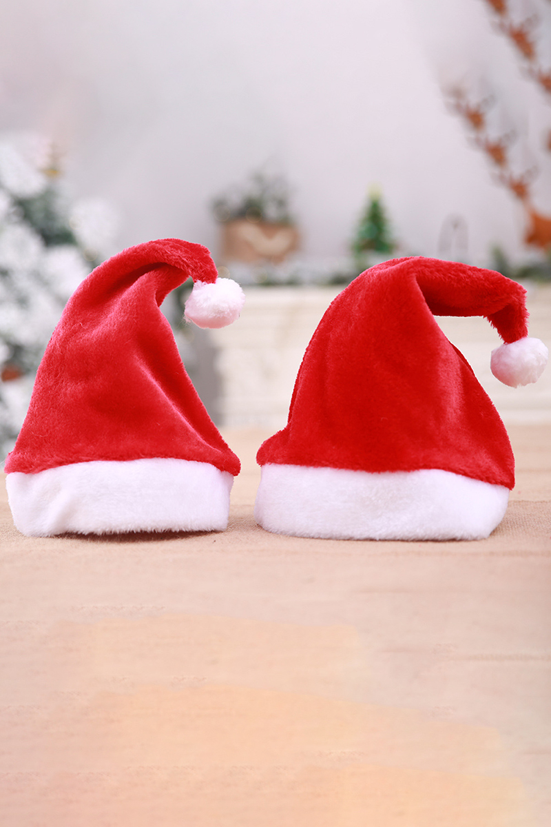 Ciciful Santa Claus Velvet Fur Trimmed Hat