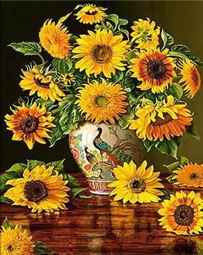 

Vase of Sunflowers on Wooden Table – Paint By Numbers - 40*50CM, 501 Original