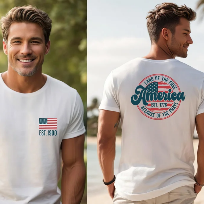 Loveyoufancy America Flag shirt, 4th of July Shirt, Retro USA Graphic Tee