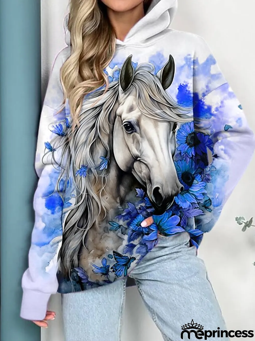 Women's Hoodie Sweatshirt Pullover Animal Casual Sports Print Yellow Blue Green Sportswear Funny Hooded Long Sleeve Top Micro-elastic Fall & Winter