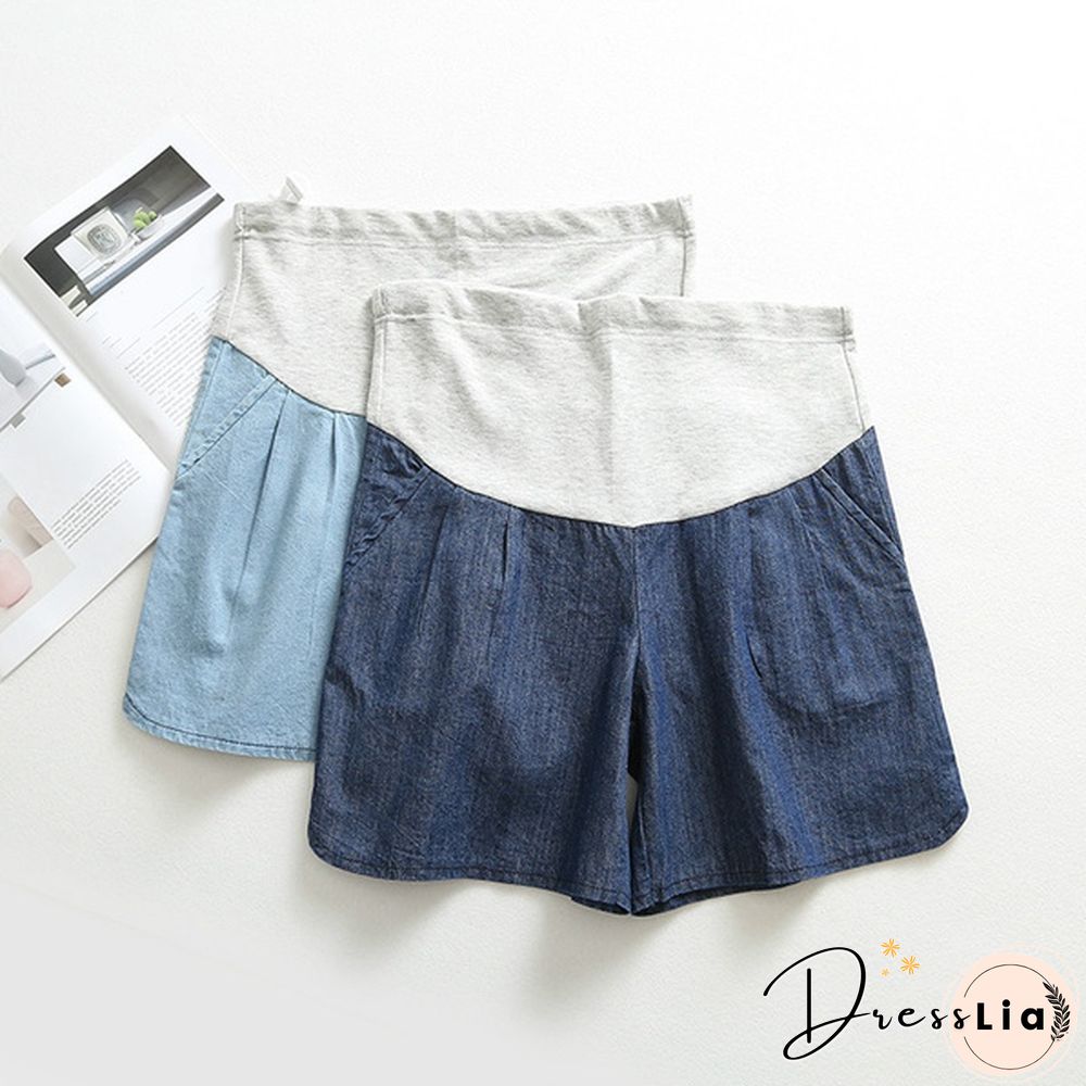 Maternity Pregnancy Women Pregnant Summer Denim Shorts Over Bump Pants Casual
