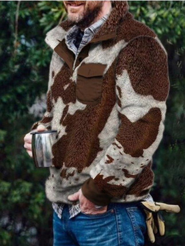Milk Spotted Plush Coat Hoodie