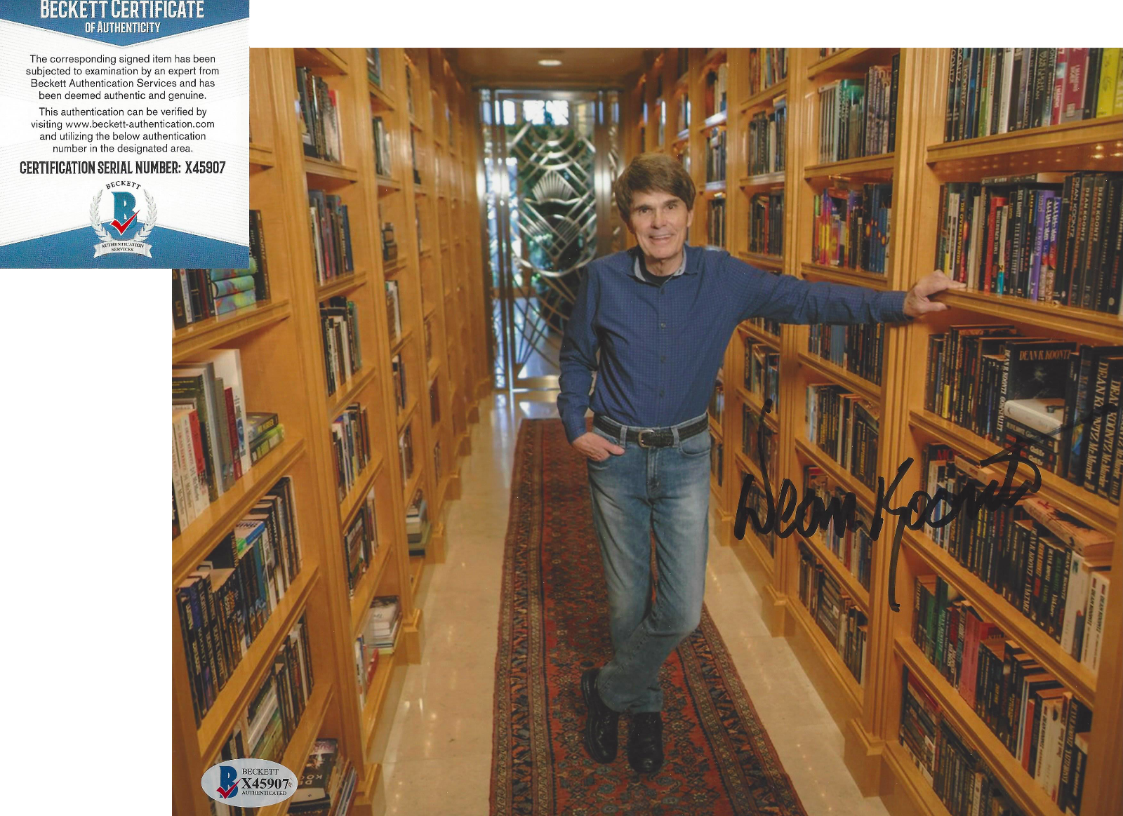 WRITER DEAN KOONTZ SIGNED 8x10 Photo Poster painting AUTHOR ODD THOMAS BECKETT COA BAS