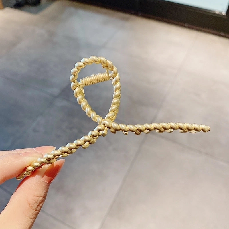 Simple Metal Catch Clip Large Shower Pearl Shark Clip