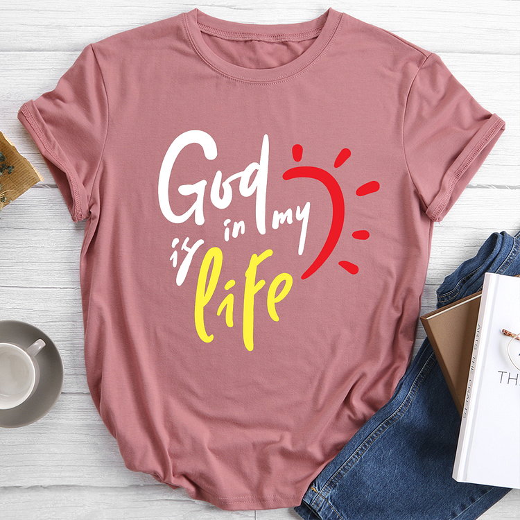 God is in My Life Inspire Motivational Quote T-Shirt Tee