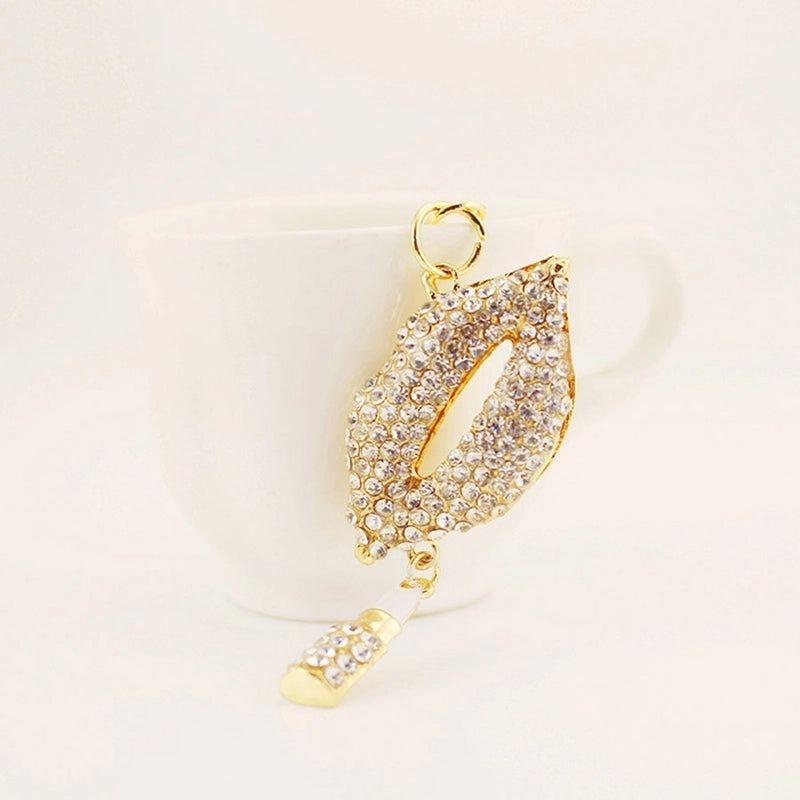 Minimalist Color Block Alloy Inlay Rhinestones Women’s Keychain