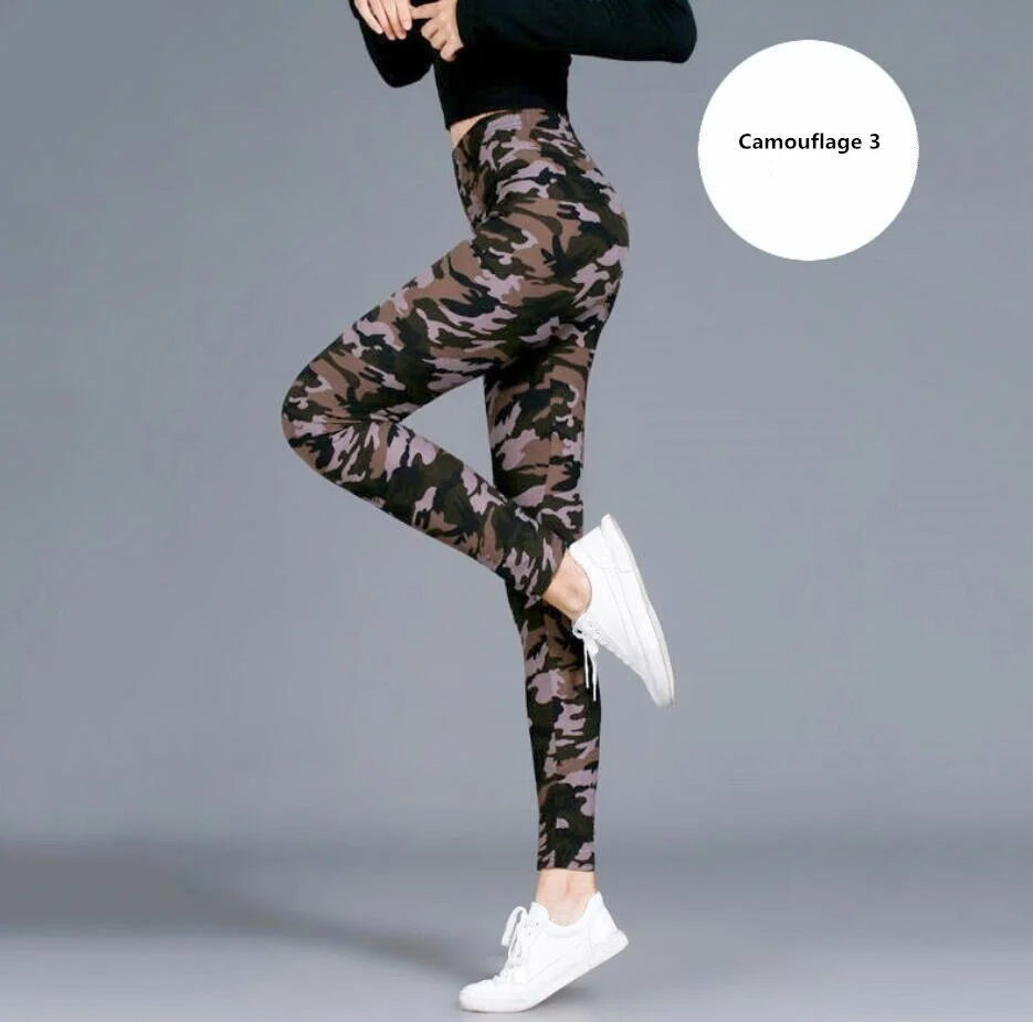Women Fashion Camouflage Leggings Sexy Print Femme Push Up Pants Casual Camo Sport Workout Fitness Legging