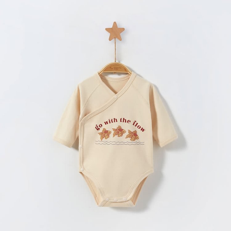 GO WITH THE FLOW Baby Goldfish Newborn Bodysuit Romper