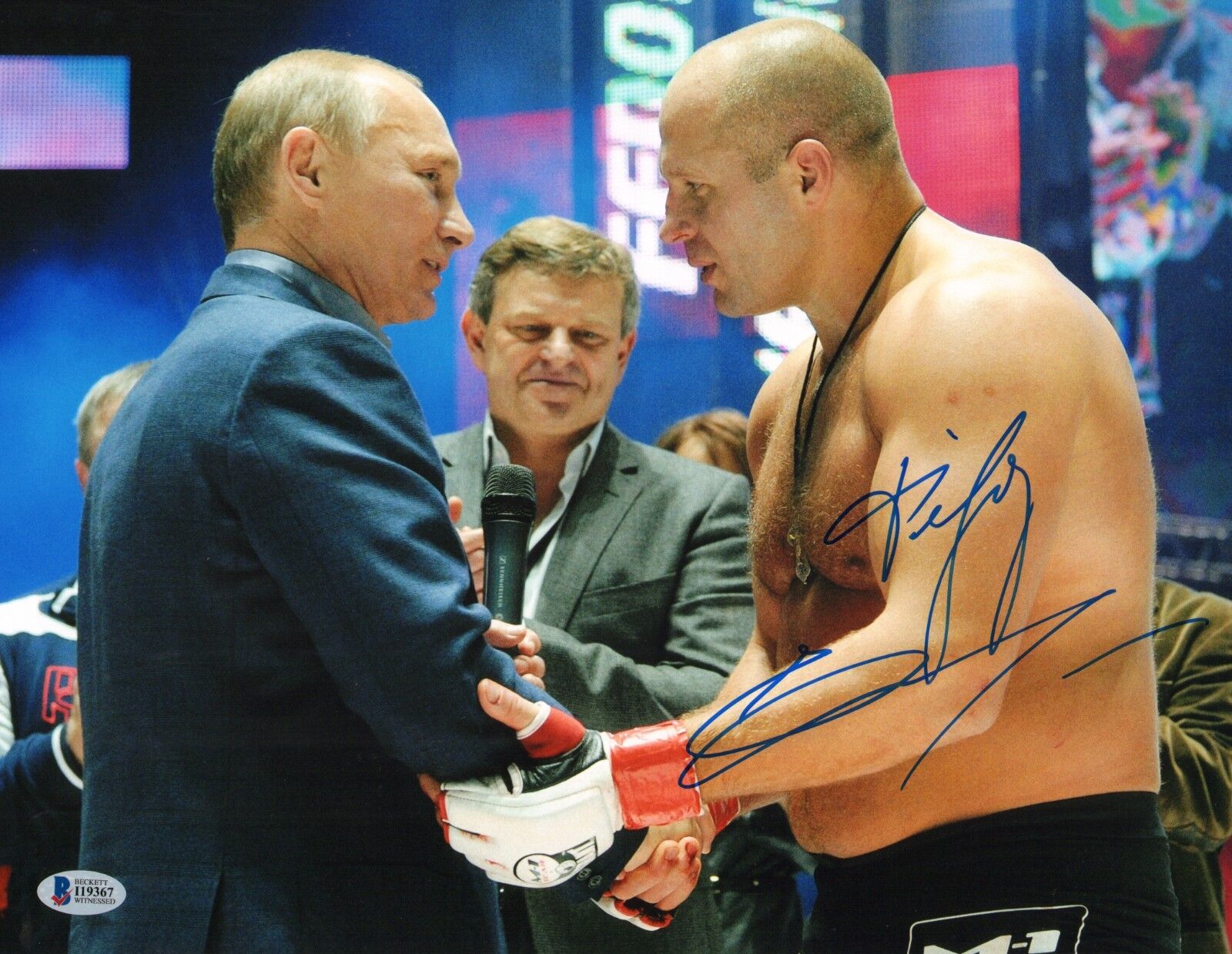 Fedor Emelianenko Signed 11x14 Photo Poster painting BAS COA Autograph Picture w/ Vladimir Putin