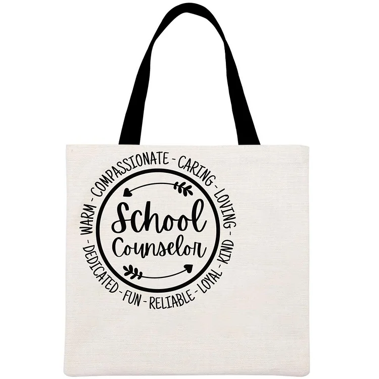 School Counselor Printed Linen Bag
