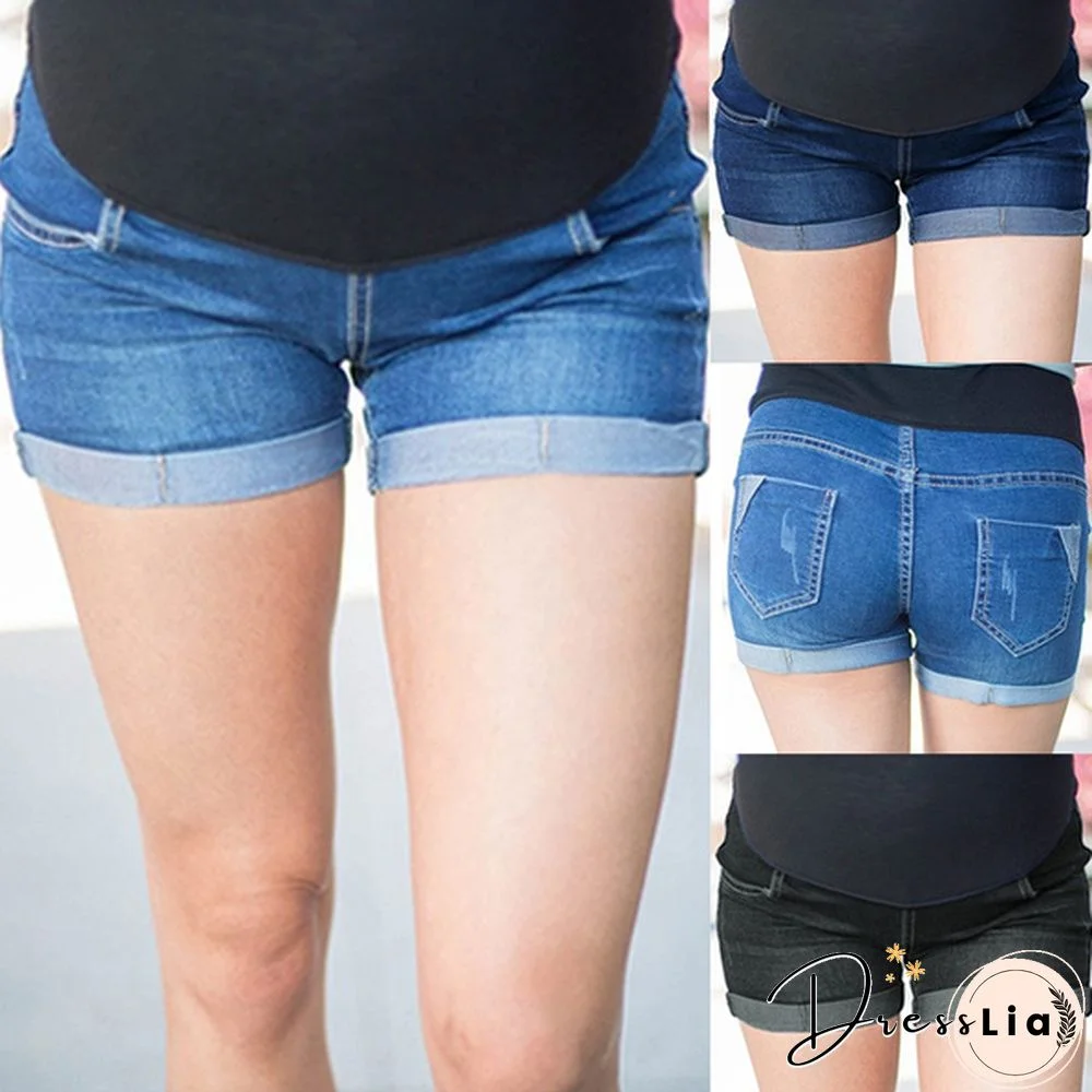 Pregnant Women's Summer Skinny Short Jeans Fashion Denim Shorts Pregnancy Ladies Plus Size Short Pants Maternity Clothing S-5XL