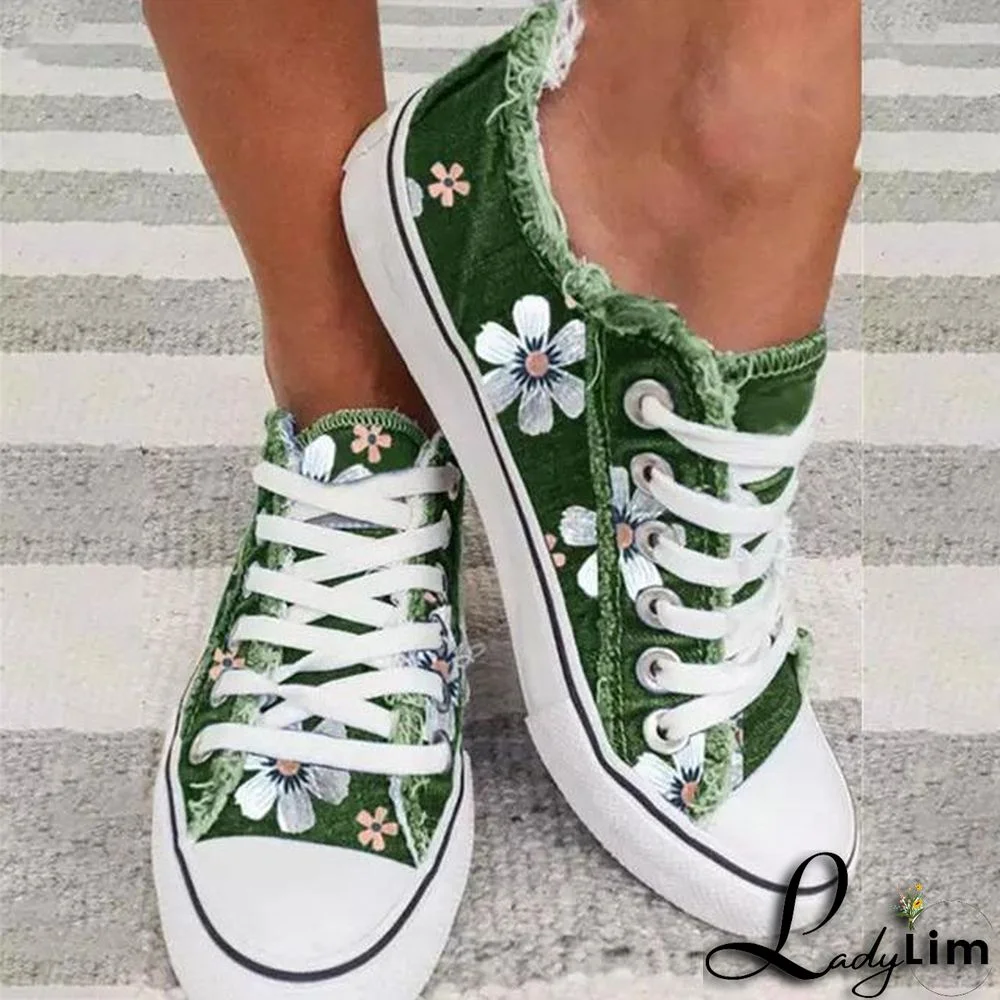 Floral Print Canvas Shoes