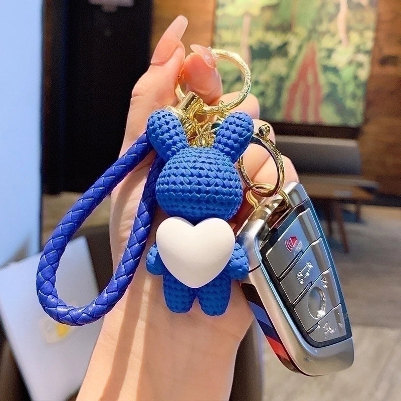 Cartoon Style Animal Heart Shape Resin Unisex Bag Pendant Keychain