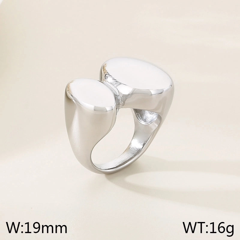 Vintage Style Geometric 304 Stainless Steel 18K Gold Plated Rings