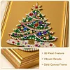 DIY Christmas Pearl Painting Lighted Wall Art ,Diamond Painting LED Picture with Inner Frame, Handmade Beaded Christmas Decor with Warm Glow Lights, Holiday Home Decoration Gift for Living Room Bedroom