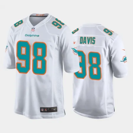 Men's Miami Dolphins #98 Raekwon Davis White Stitched Jersey