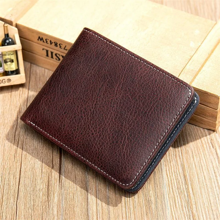 Simple Retro Texture Leather Wallet