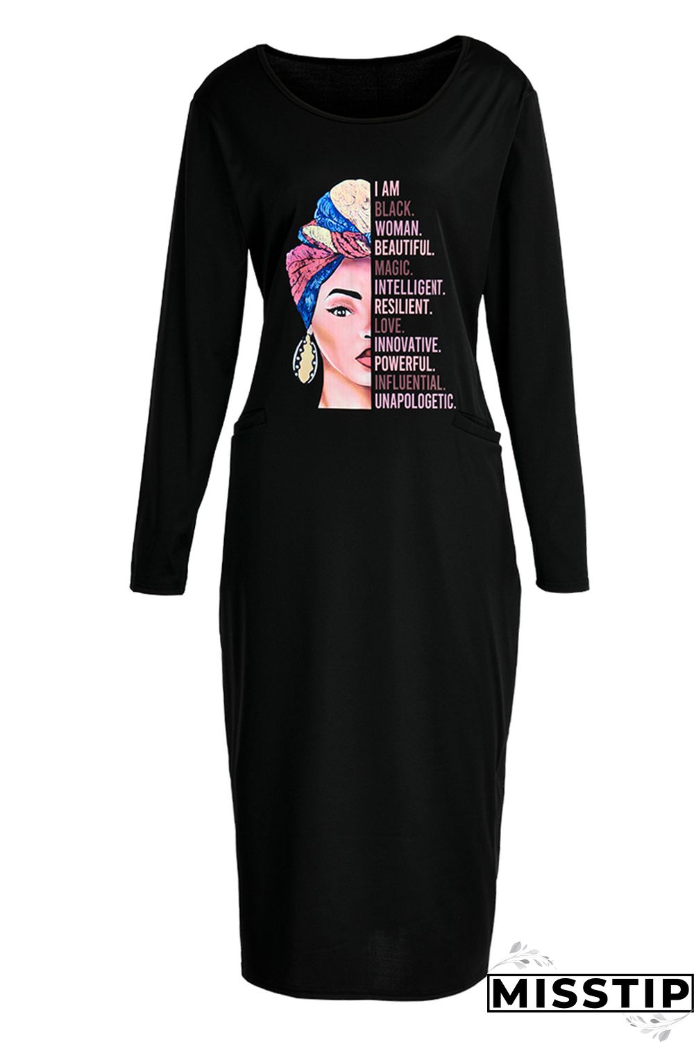 Burgundy Fashion Casual Print Basic O Neck Long Sleeve Plus Size Dresses