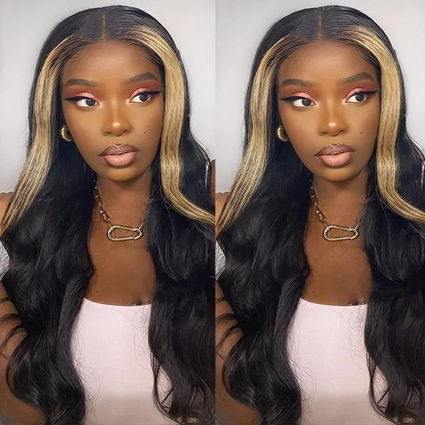 Body Wave 13x4 Lace Front Wig Highlights Hair TL27 Lace Wig ELCNEPAL