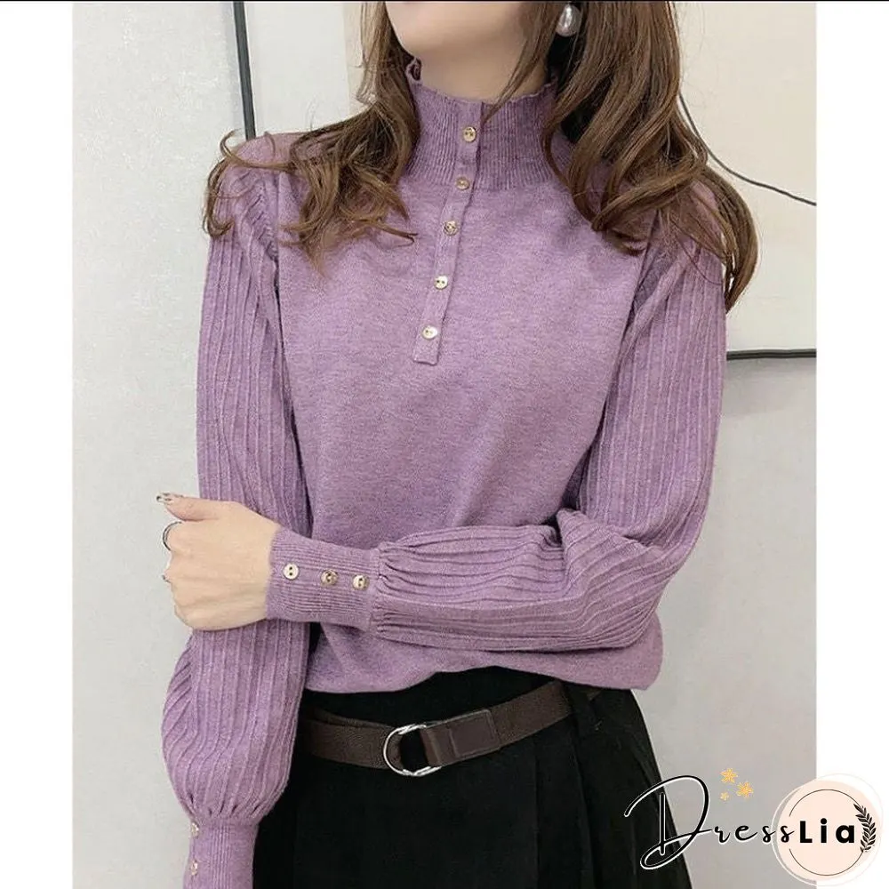 Half-neck Sweater Women's Loose-fitting Foreign-style Bottoming Sweater