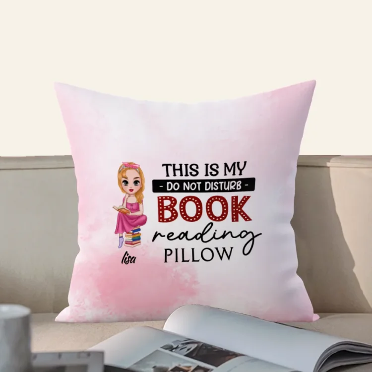 Doll Girl My Do Not Disturb Book Reading- Personalized Custom Pillow