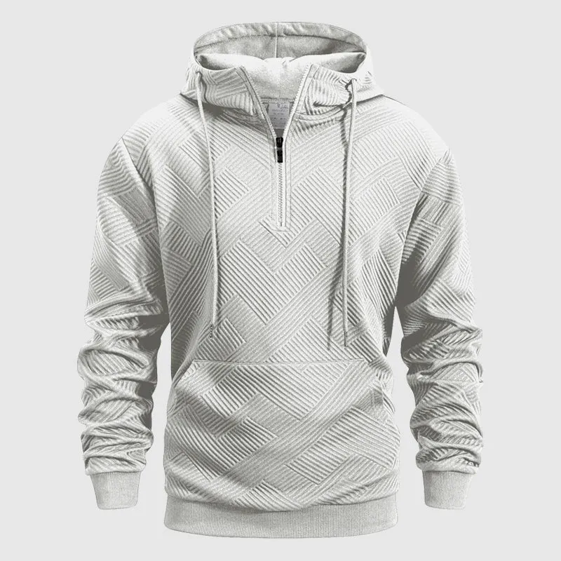 Men's Textured Knit Quarter-Zip Hoodie &ndash; Smart Casual Layering &ndash; view 2
