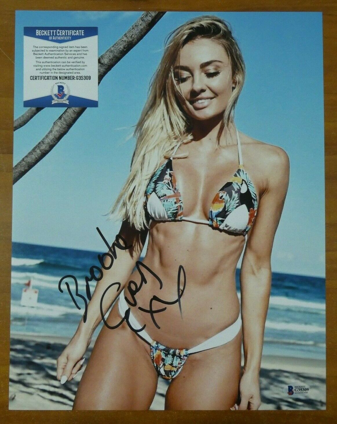 Brooke Evers Model Actress Hand Signed Autograph 11x14 Photo Poster painting w/ Beckett BAS COA