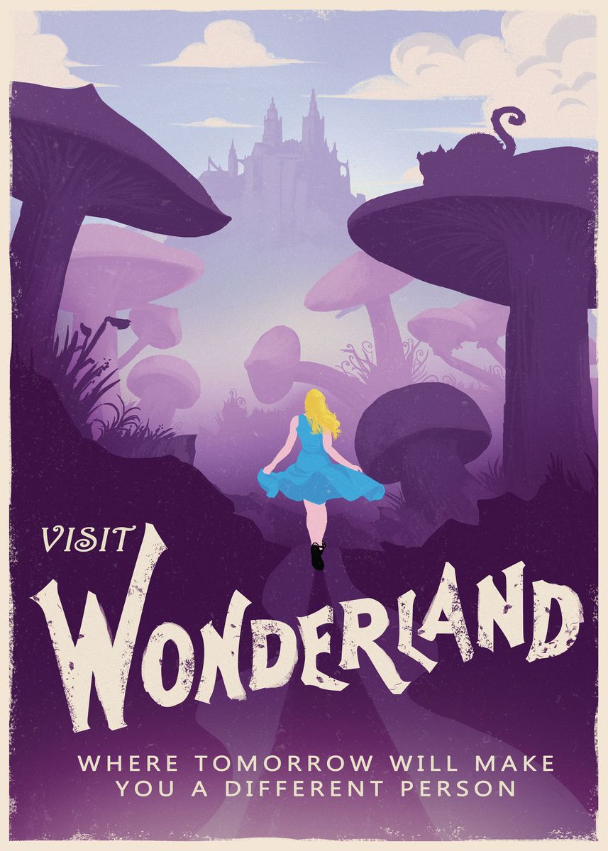 Wonderland Travel Poster Snow White 40*50CM(Canvas) Full Round Drill Diamond Painting gbfke