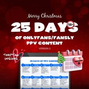 Pornhint Christmas Onlyfans content calendar December ideas nsfw pvv content planner for adult solo creators, camgirl, femdom, findom, script NSFW