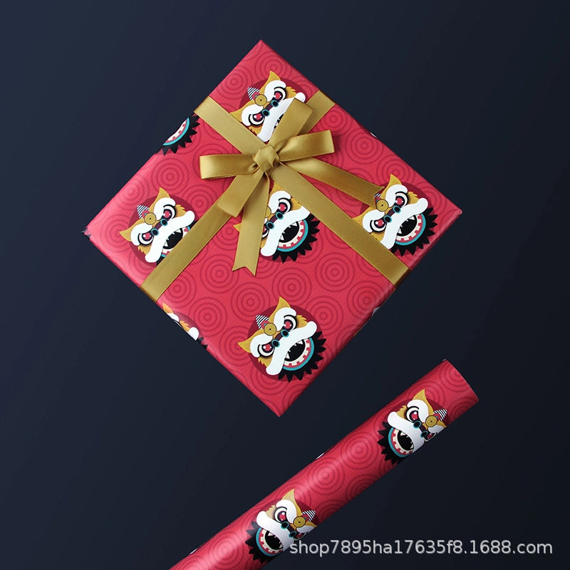 Christmas Fashion Plaid Snowflake Coated Paper Party Gift Wrapping Supplies