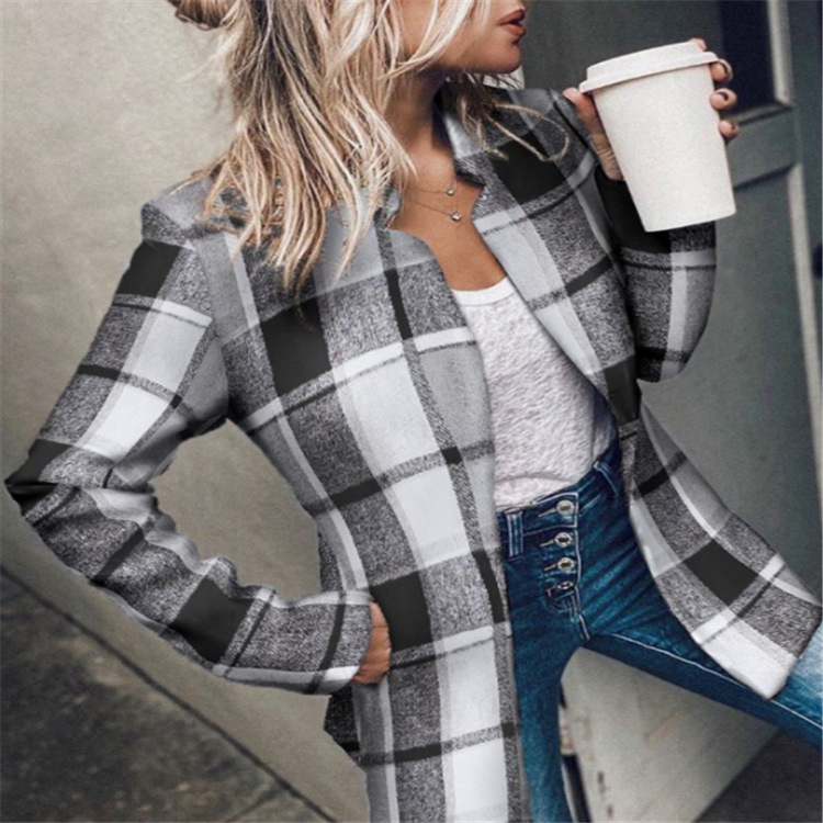 Fashion Plaid Short Jacket wearshes