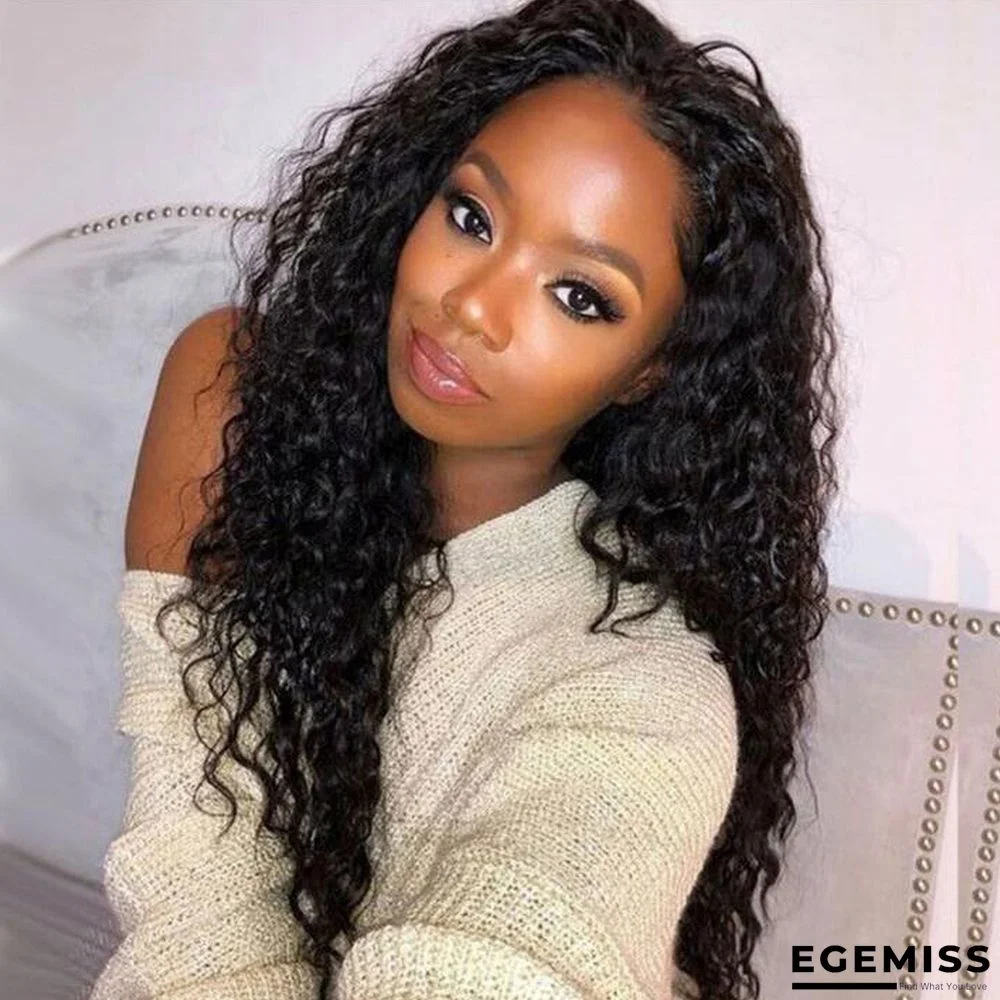 Hot European and American Fashion Wigs Small Curls Black Fluffy Wigs Long Curls | EGEMISS
