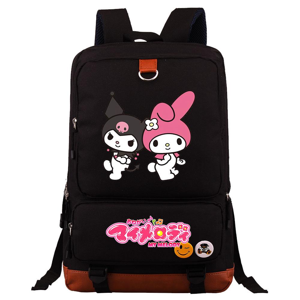 Mayoulove Kuromi Backpack Lightweight Design with Multiple Pockets for School and Outdoor Activities-Mayoulove