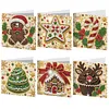 Special Shaped Diamond Painting Christmas Cards 6Pcs DIY Gem Greeting