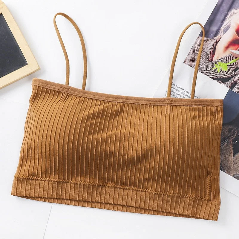 Women Cotton Underwear Tube Top Bra Ladies Thread Bra Comfort Tank Up Women Sports Bra Sexy Top Female Crop Top Sexy Lingerie