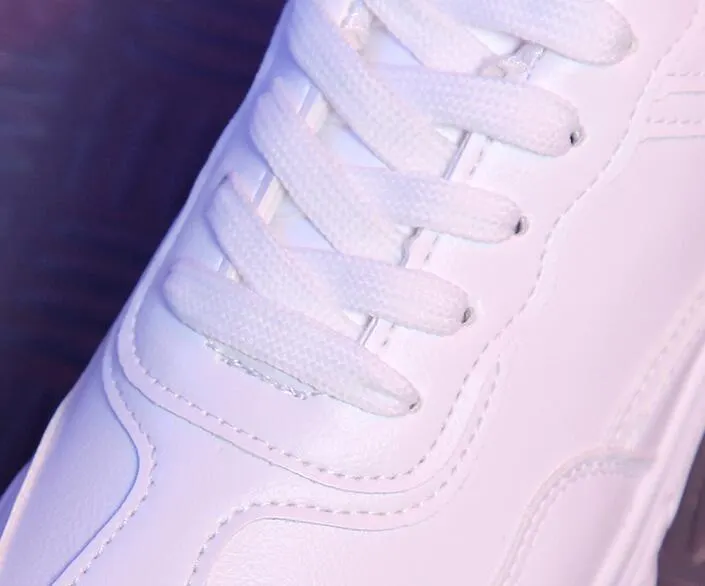 2022 Spring Fashion Women Casual Shoes Leather Platform Sport Shoes Woman Sneakers Ladies White Trainers Chaussure Femme Sneaker
