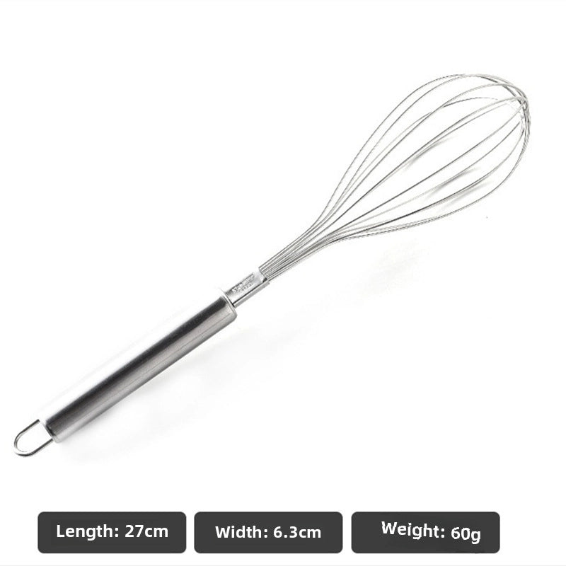 304 Stainless Steel Egg Beater Manual Thickening Manual Mixing Rod And Noodle/egg Whisk Lengthened Baking Tool