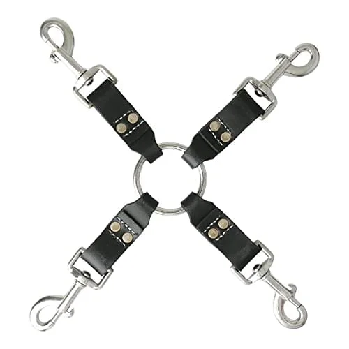 Pornhint Edge Leather 4 Point Hog Tie Black Leather