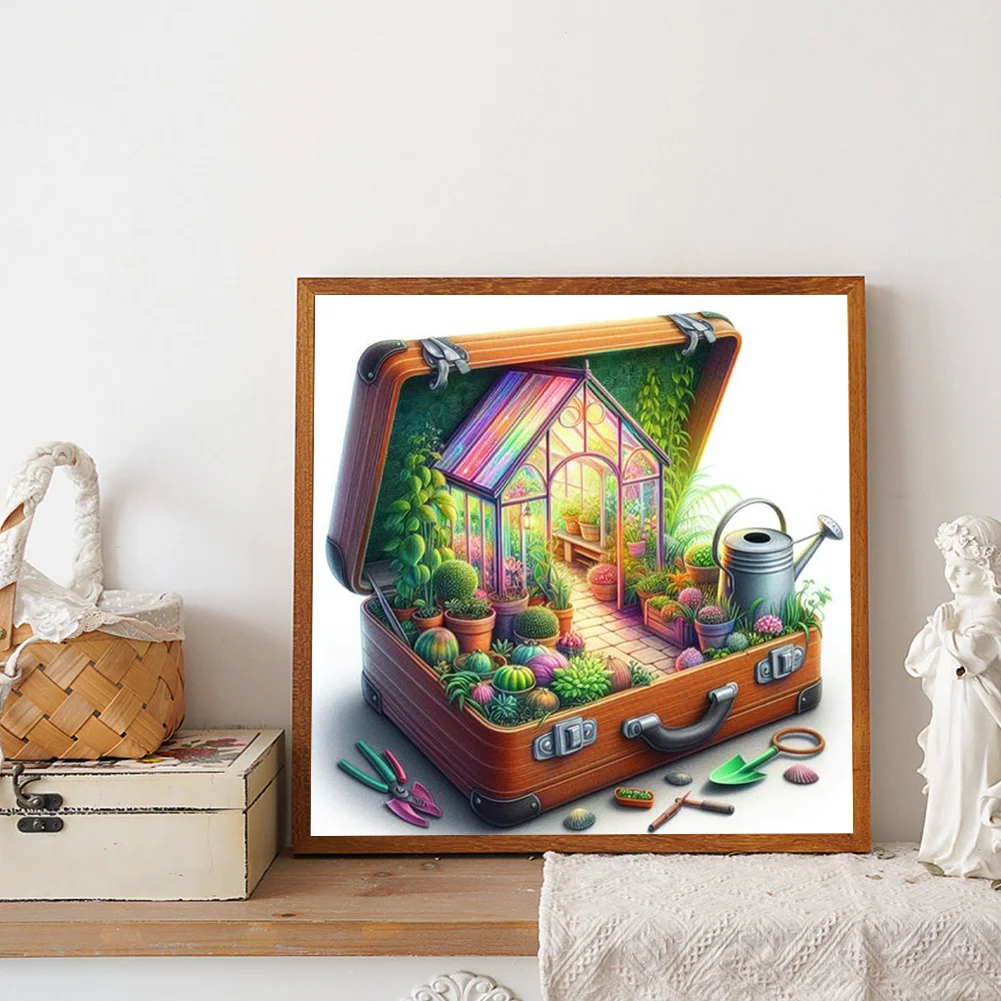 Diamond Painting - Full Round Drill - Garden In Suitcase(Canvas|40*40cm)