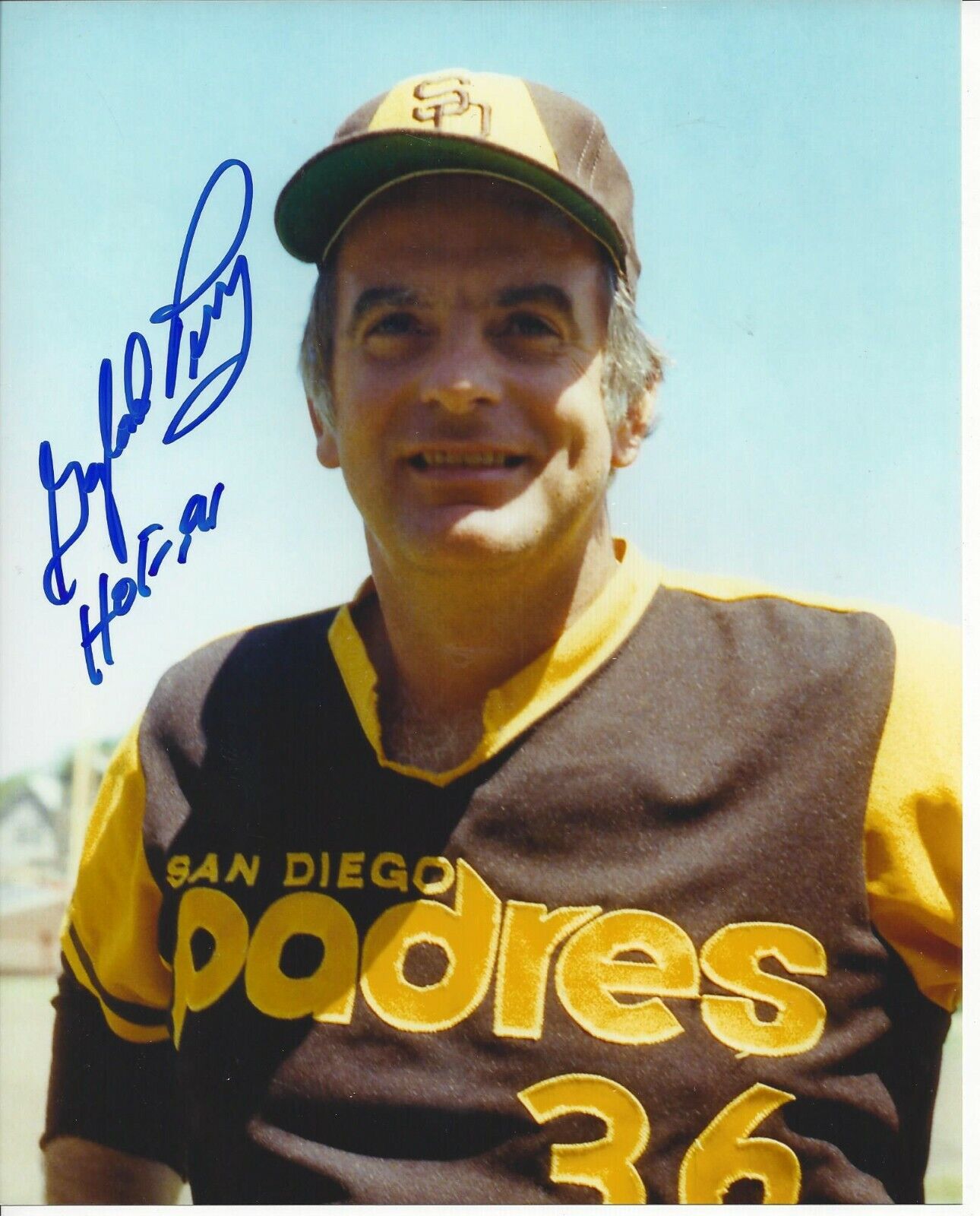 Gaylord Perry Autographed 8x10 San Diego PadresHOF #4