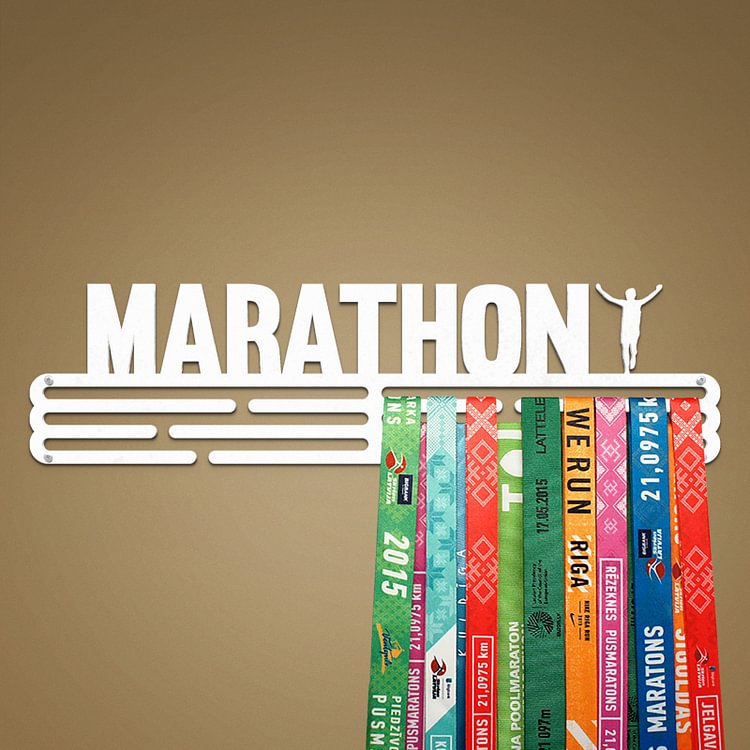 MARATHON Medal Hanger Display – Powder coated (matte white) – Large / 430mm / 48 Medals