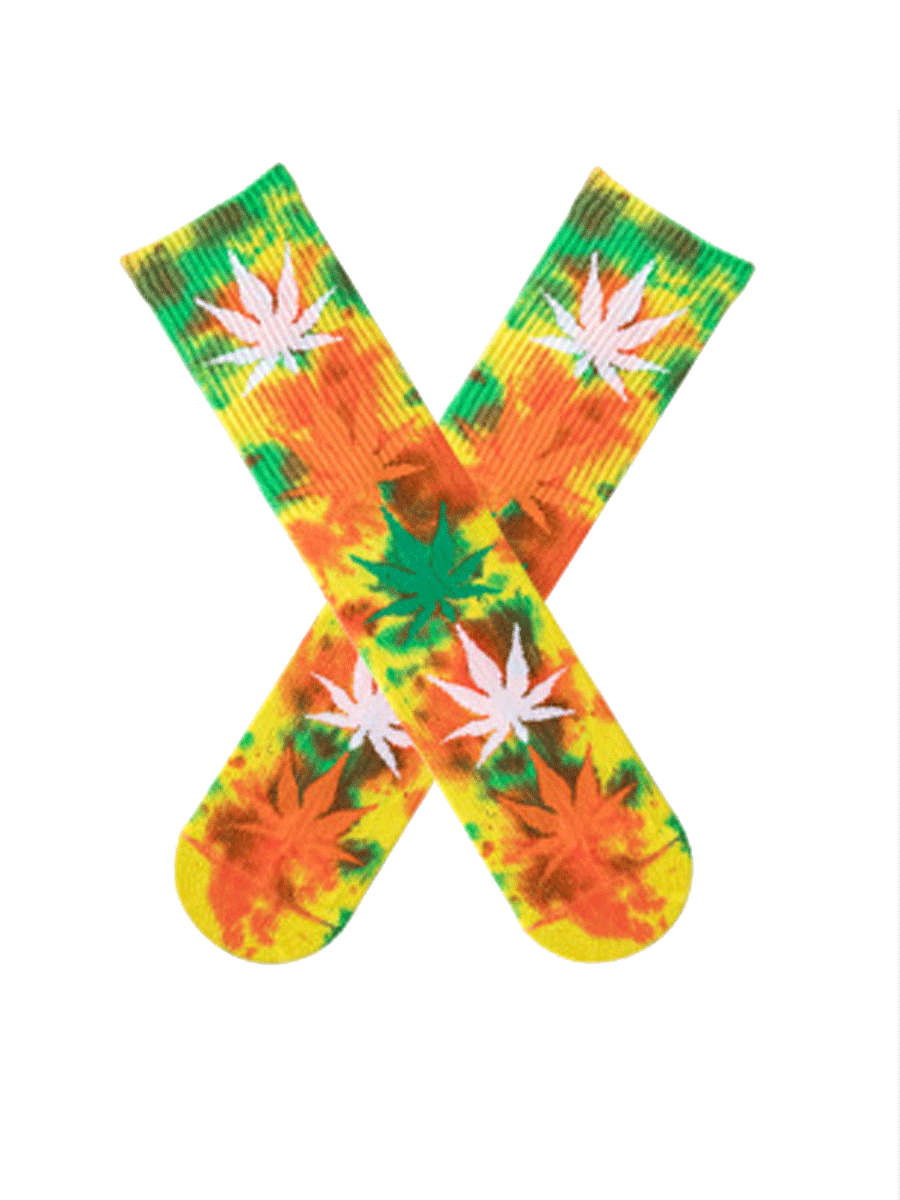Maple Leaf Tie Dye Trendy Tube Socks