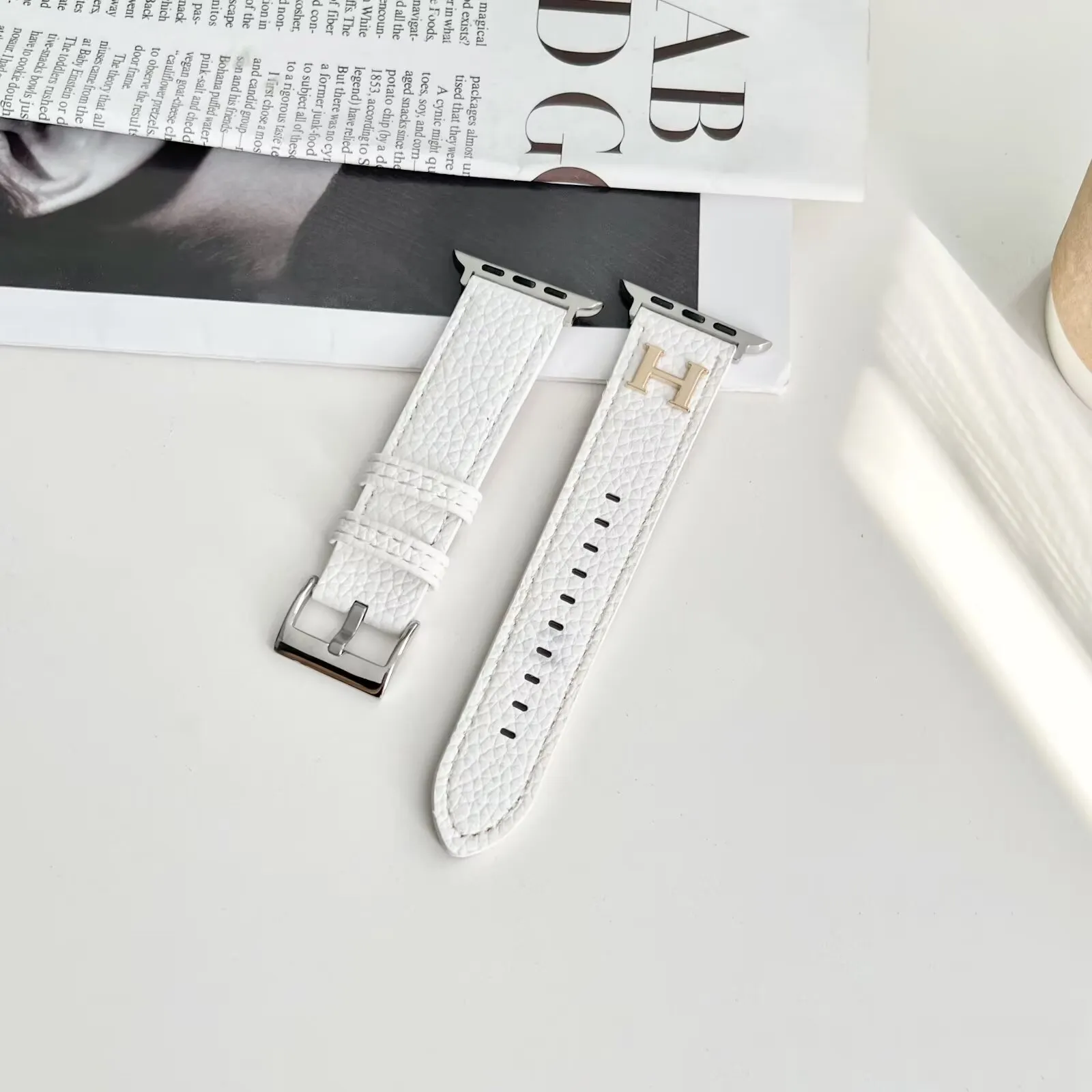 Herm&egrave;s Genuine Leather Apple Watch H-label Replacement Strap iWatch Band
