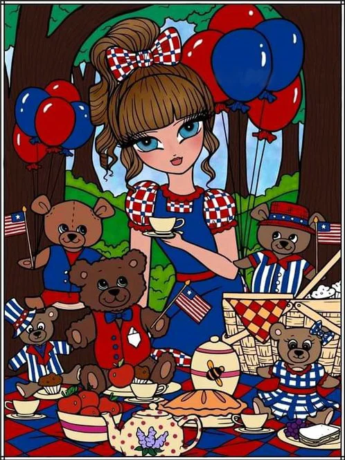 Colorful Pencil Drawing Big Eyes Doll 40*50CM (Canvas) AB Round Drill Diamond Painting gbfke