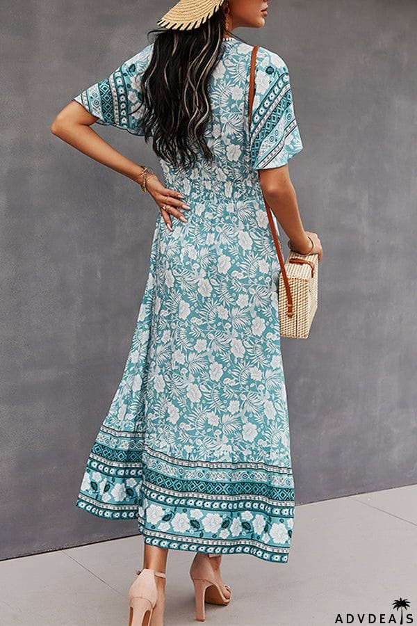 Spring/Summer V-Neck Tie Boho Dress