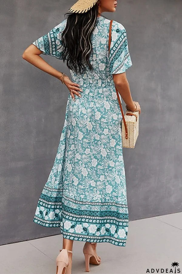 Spring/Summer V-Neck Tie Boho Dress
