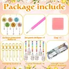 6Pcs Flowers DIY Diamond Painting Wind Chimes Crystal Window Suncatcher Craft Set Birthday Gifts Home Garden Decor